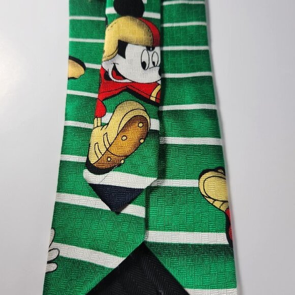Mickey Mouse Football Necktie Men's 100% Silk Tie Made in Korea Mickey &… Co - Picture 10 of 11